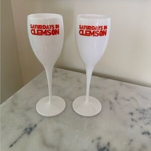 White Wine Glass Set (Saturdays in Clemson)